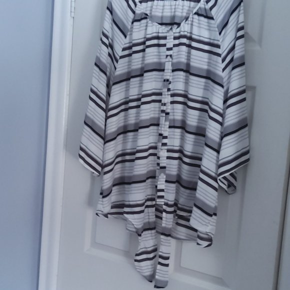 NWT George Women's stripe blouse 3/4 sleeve 3x - Picture 1 of 6